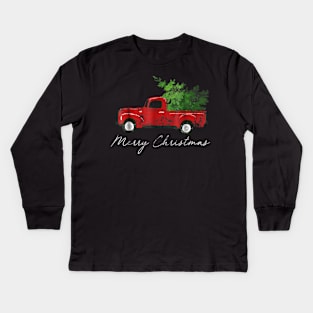 Vintage Wagon Christmas T-Shirt - Tree on Car Xmas Vacation Kids Long Sleeve T-Shirt